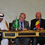 مع الوفد البلجيكي خلال توقيع إتفاقية